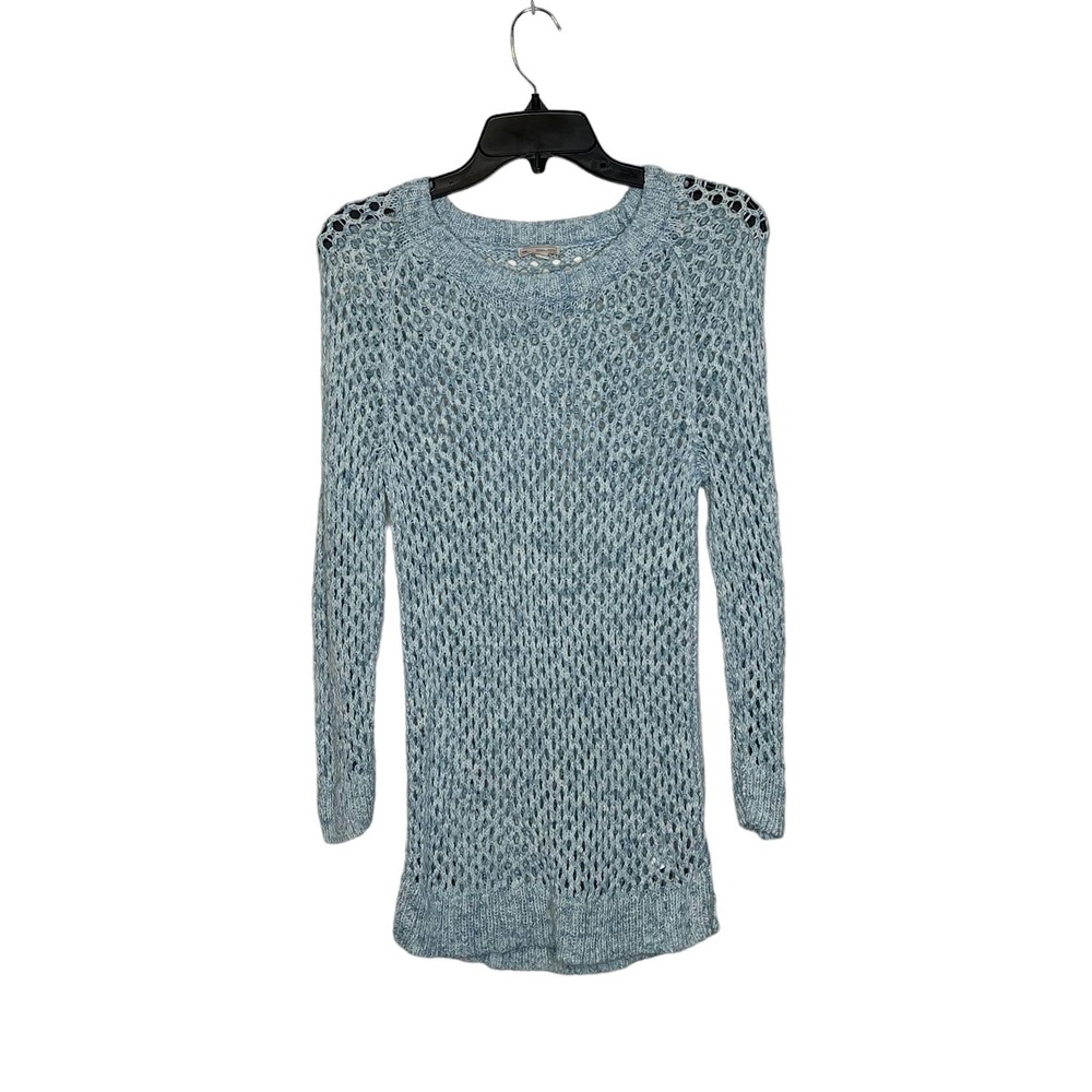 Gap Open Knit Sweater Size‎ Medium Blue Womens Cotton Nylon Blend LS